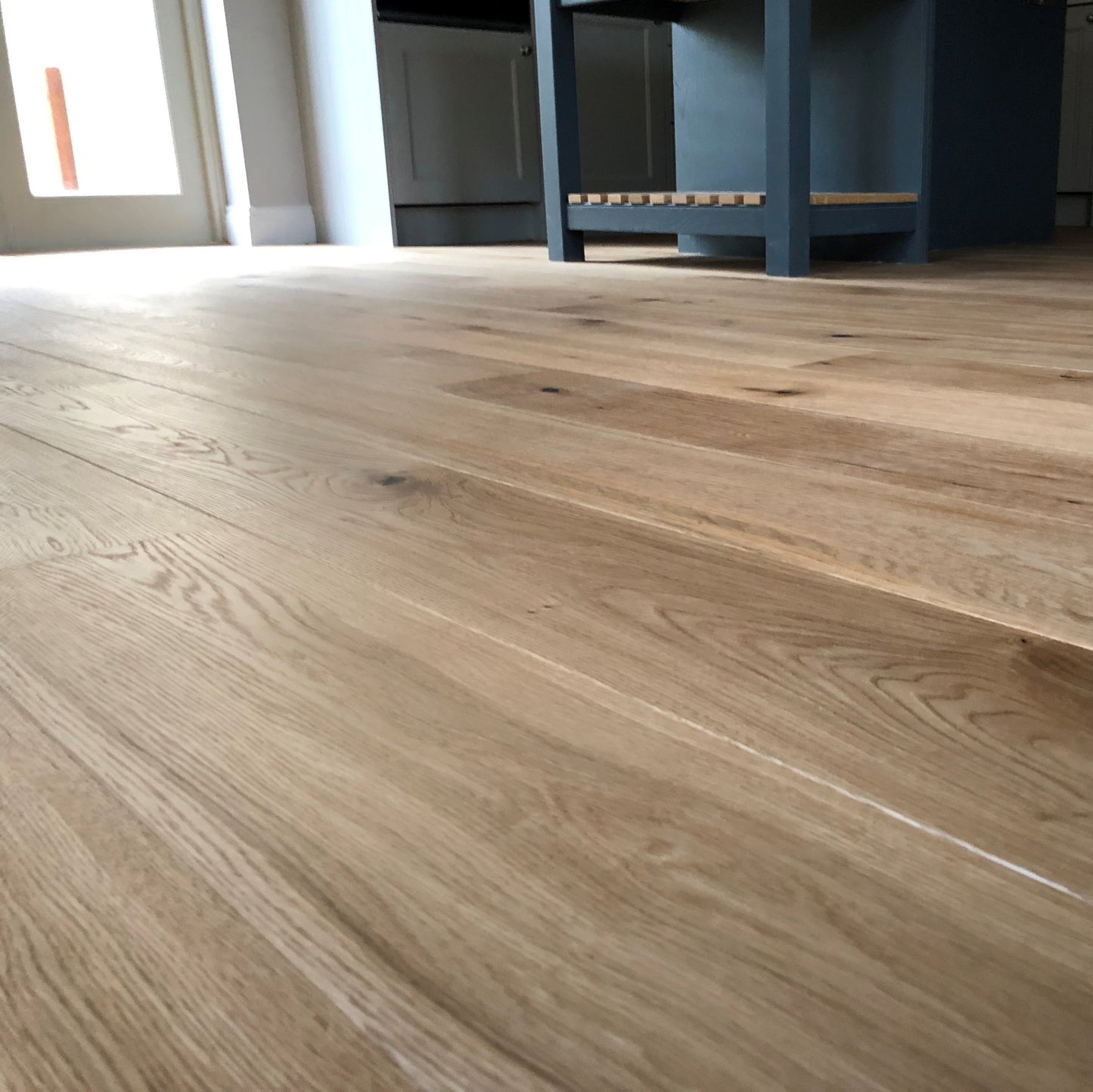 Light Oak Kitchen Floor From The String Range of Engineered Oak Flooring