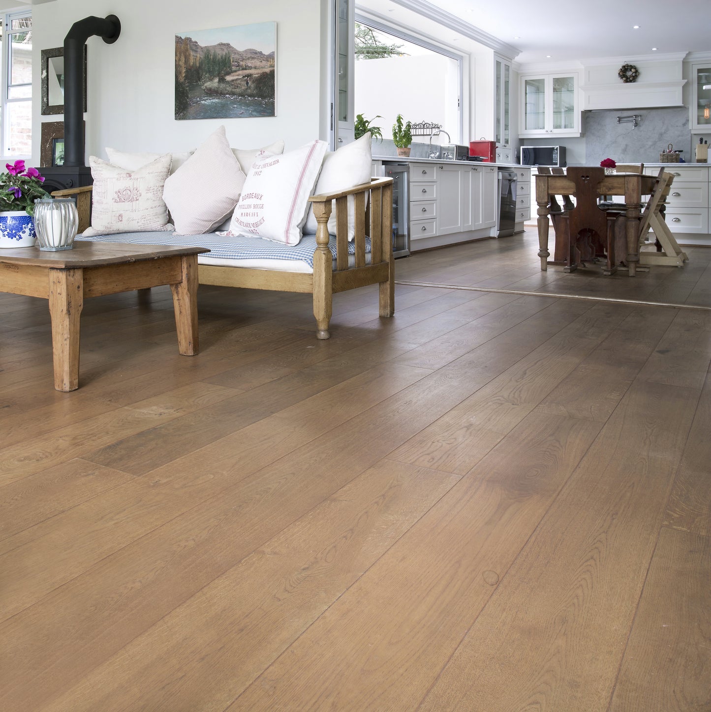 Warm and Rich Engineered oak Flooring finished in Jetsam