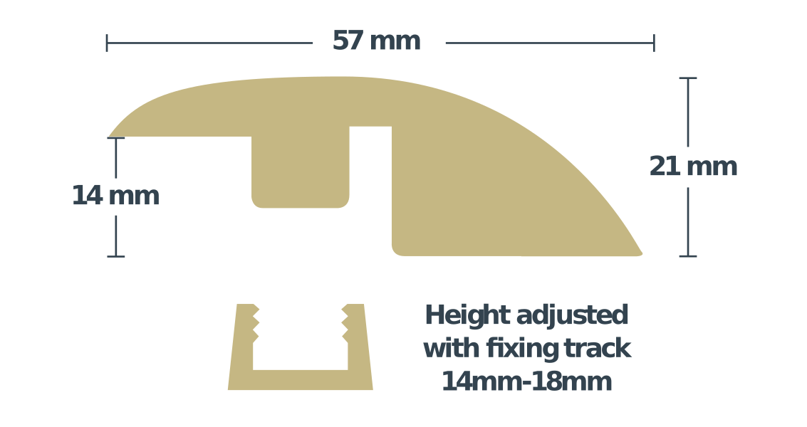 Ramp Profile Solid Oak 0.9m